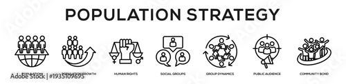 Population Strategy web banner icon illustration concept