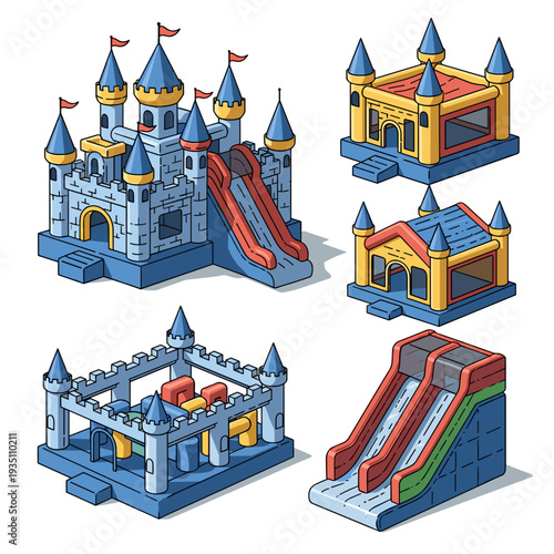 Collection of Different 3D Style Inflatable Bouncy Castle Designs