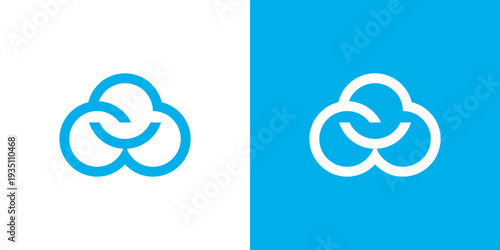 Dual meaning logo combining circle and cloud elements, symbolizing continuity, protection, digital storage, connectivity, and seamless cloud-based integration within a balanced modern identity.