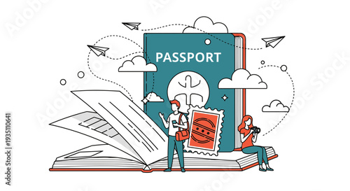 Passport book travel adventure planning people explore photography holiday trip vacation globe