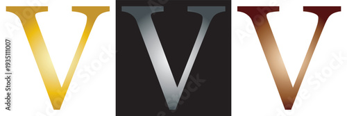 Set of Stylized Alphabet Letters on Dark Background. Collection of decorative  letters in various serif styles with gradients and outlines on black square backgrounds.EPS10/AI.