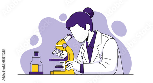Scientist working with microscope conducting laboratory research