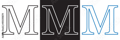 Set of Stylized Alphabet Letters on Dark Background. Collection of decorative  letters in various serif styles with gradients and outlines on black square backgrounds.EPS10/AI.