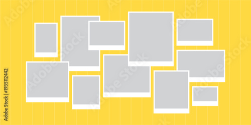 Pictures or photos frame collage layout abstract photo frames and digital photo wall template
