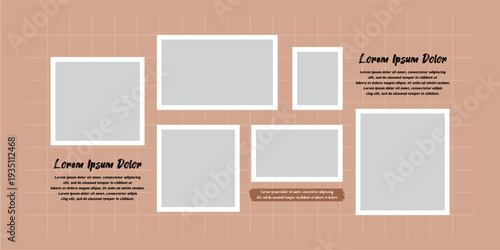 Pictures or photos frame collage layout abstract photo frames and digital photo wall template
