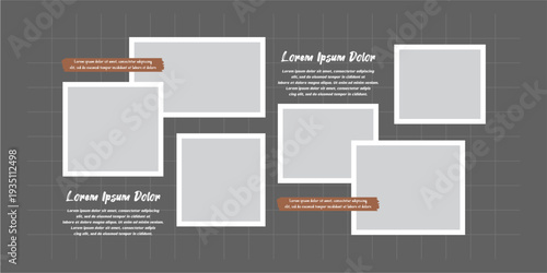 Pictures or photos frame collage layout abstract photo frames and digital photo wall template
