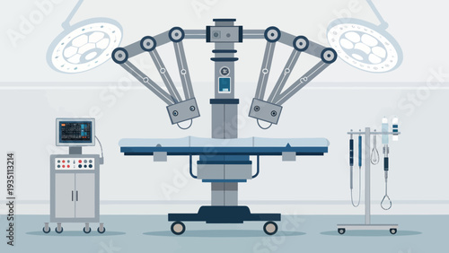 Robotic Surgical System Ready for Procedure