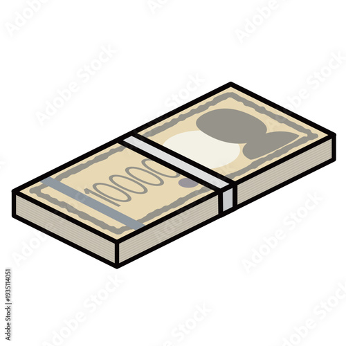 一万円札の束・札束のイラスト