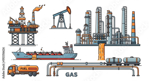 Oil Refinery and Transportation Infrastructure.