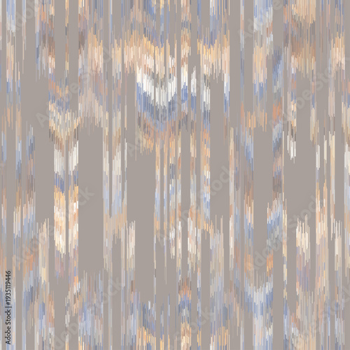 Abstract Washed Digital Watercolor Painting stripe brush seamless pattern vector background. Boho vertical Strokes Tie Dye Batik. Ombre gradient for