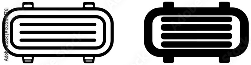 Plate heat exchanger icons in black and white for industrial use