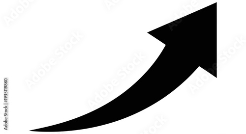 A large black arrow pointing upwards and to the right in a simple illustration style, Whisk reference icon