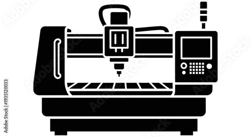 Modern computer numerical control milling machine illustration showcasing advanced manufacturing technology for precision engineering and industrial production