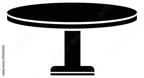 Modern round table with sleek design and minimalist aesthetic perfect for contemporary home or office decor featuring a simple yet elegant silhouette.