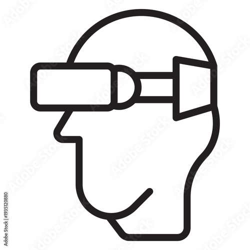 Augmented Reality Glasses Vector Line Icon Design