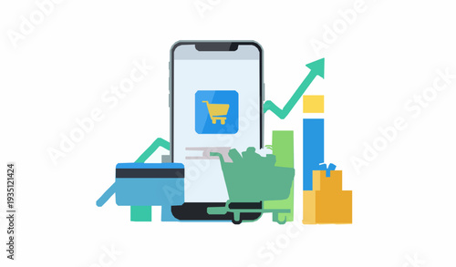 Online Shopping E-commerce Business Growth Concept