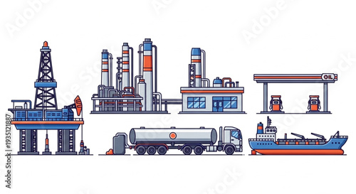 Oil Refinery Industrial Complex Equipment.