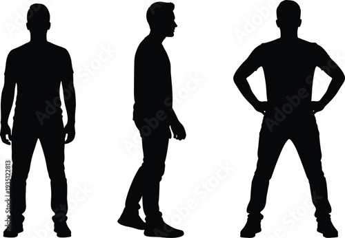 Large collection of family silhouettes, parents playing with children, mother and daughter greeting, diverse men and women standing, isolated vector set.