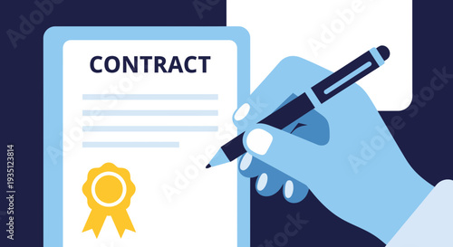 Signing Business Contract Agreement Document