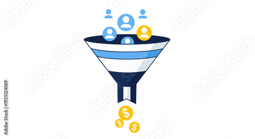 Sales Marketing Funnel Converting Leads to Revenue
