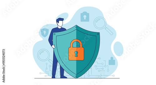 Cybersecurity Protection Vector Illustration