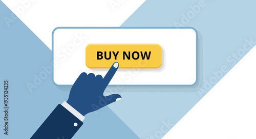 Hand Clicking Buy Now Button E-commerce Concept