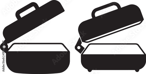 Two open cooler box silhouettes for picnics