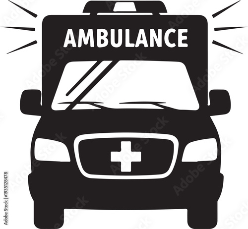 Ambulance car icon. Vector icon isolated on white background.
