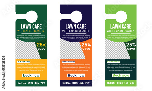 Lawn care and maintenance door hanger template design