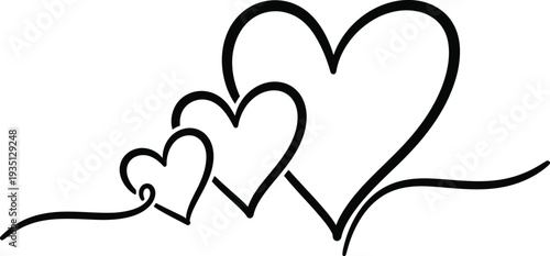 Interconnected hearts line art