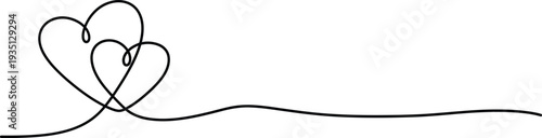 Interconnected hearts line art