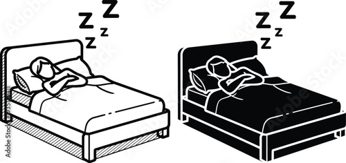 Two people sleeping peacefully in separate beds