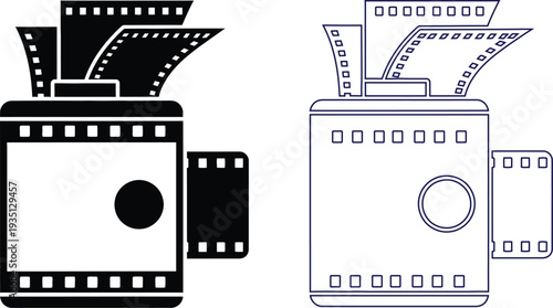 Film camera and projector illustrations