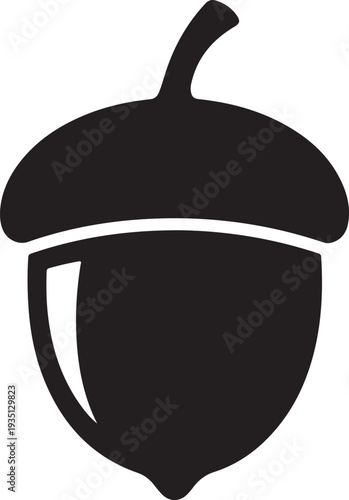 Acorn or oaknut seed flat vector icon for nature apps and websites