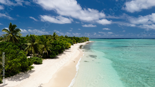 Mystery Island, Vanuatu – Tropical Paradise with Crystal Clear Waters and Palm Trees, Aerial Perspective