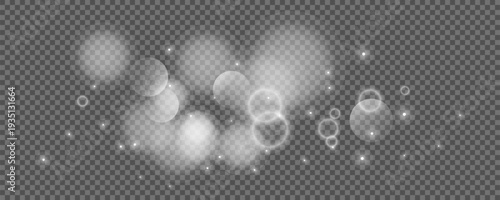 Bokeh circles on transparent background