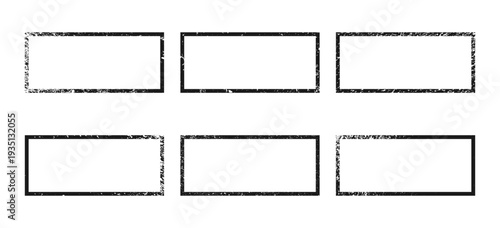 Set of grunge borders in rectangle form