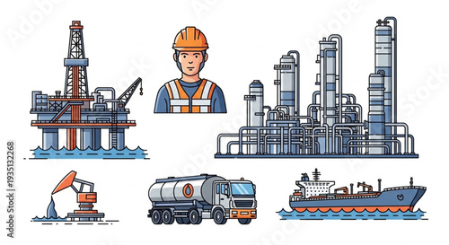 Oil Refinery Industry Equipment Worker.
