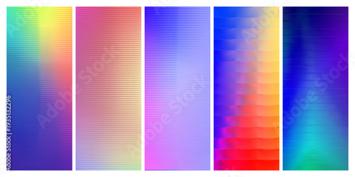 Set of ribbed glass texture backgrounds
