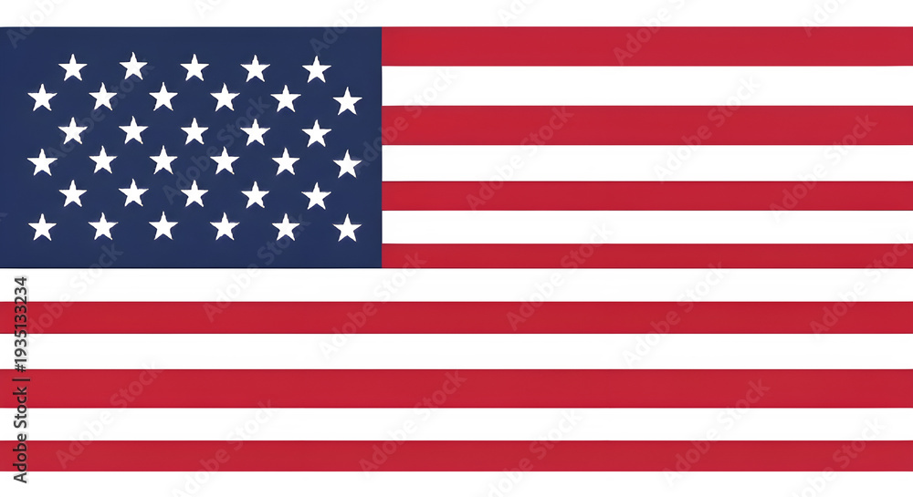 Fototapeta premium American Flag Waving In Wind Close Up.