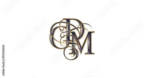 Elegant intertwined letters forming a sophisticated monogram or logo on a simple background