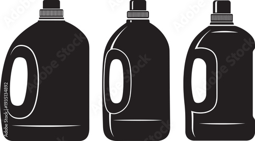 Silhouette cleaning bottles with handles and caps