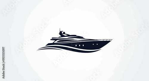 Luxury yacht sailing on calm waters, viewed from the side, with sleek design and modern features