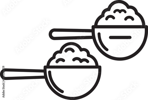 Two scoops of powder, supplements or protein