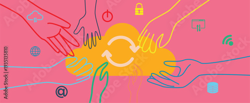 Cloud computer technology background for presentation