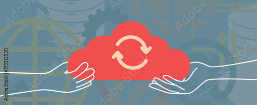 Cloud computer technology background for presentation