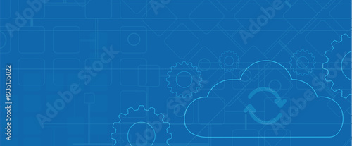 Cloud computer technology background for presentation