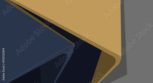 Abstract geometric shapes in a modern digital illustration viewed from a 3D perspective