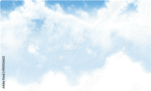 Clouds, retro engraving style. design element. Overlay vector illustration. Transparent background