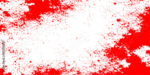 A red grunge paint background featuring artistic blood splashes and ink splatters in a textured vector illustration design perfect for a Christmas card wallpaper backdrop